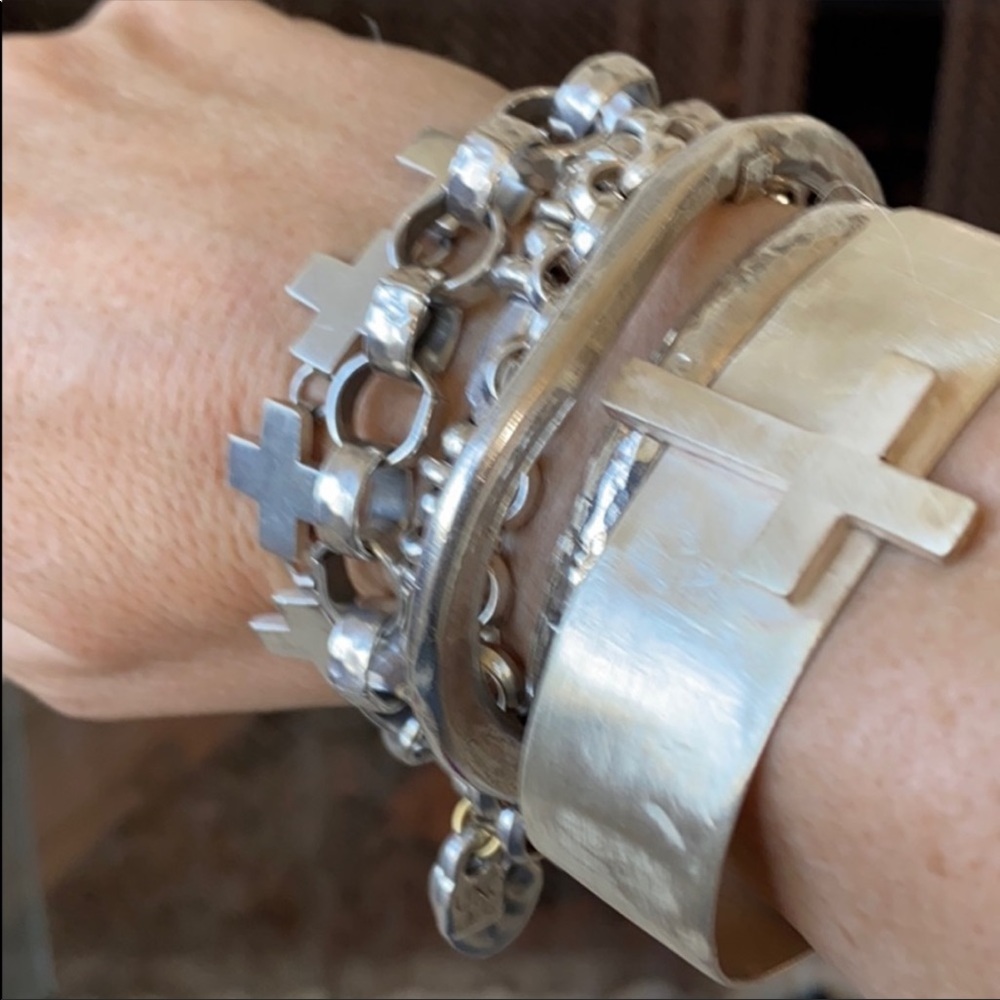 One of my signature sterling cross cuff bracelet - Picture 4 of 8
